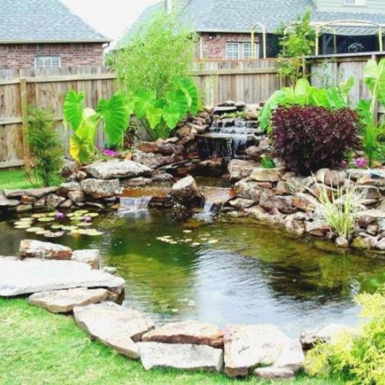 20+ Cool Fish Pond Garden Landscaping Ideas For Backyard