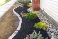 Modern Flower Beds Rocks Ideas For Front House To Try 24