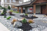 Modern Flower Beds Rocks Ideas For Front House To Try 47